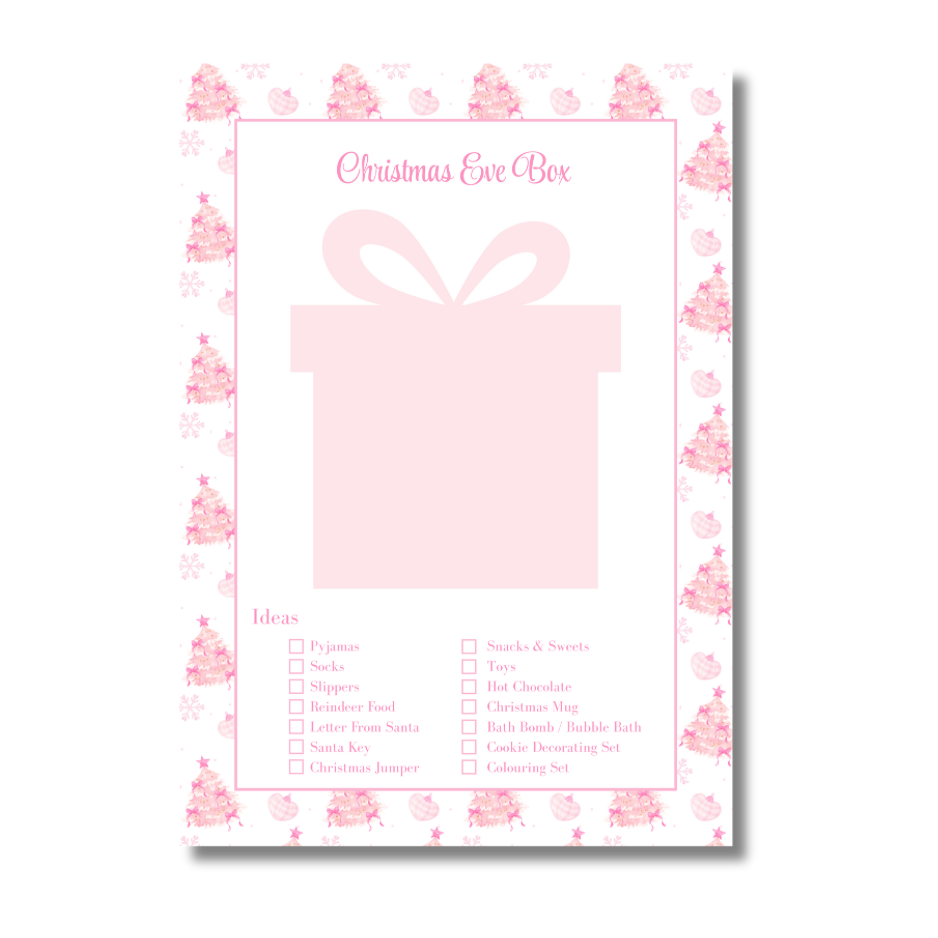 A4 Christmas 2026 Planner Refill Page Inserts - Pink Trees