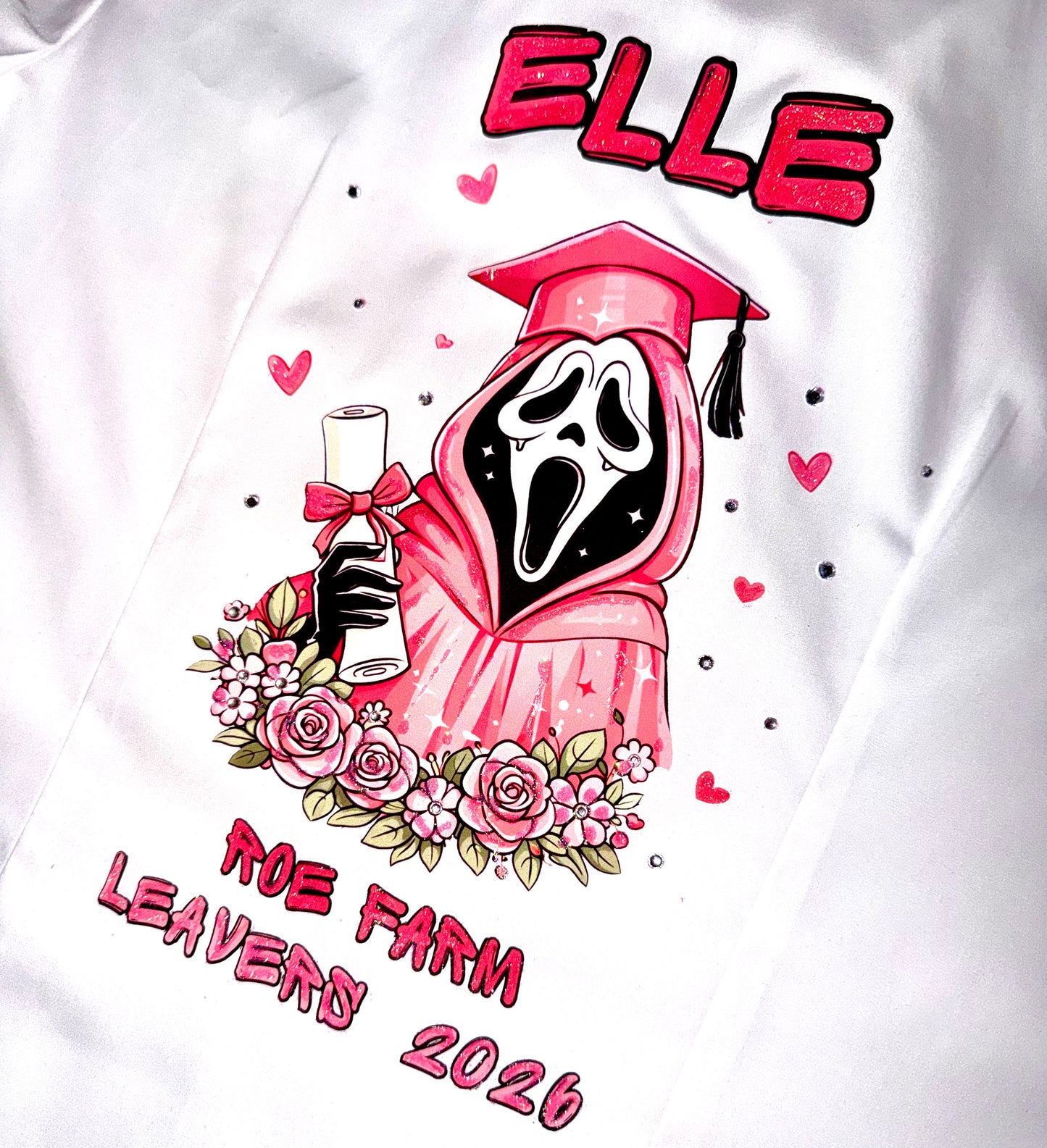 Personlised School Leavers Shirt - Graduation Ghost Face