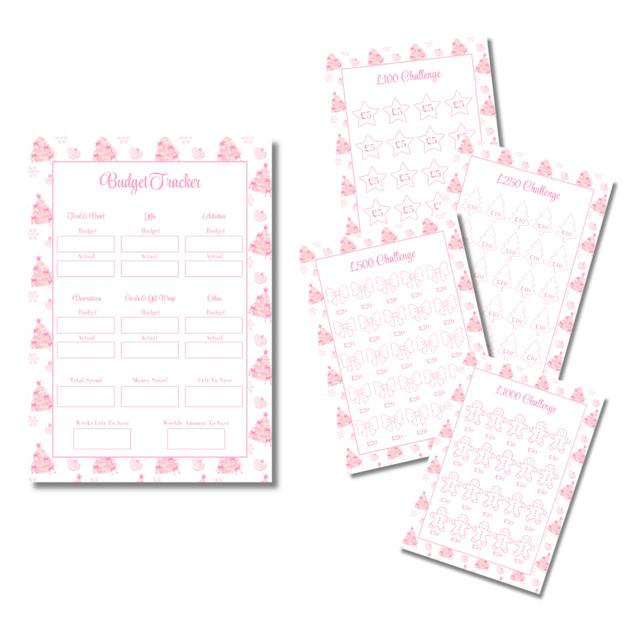 A4 Christmas 2026 Planner Refill Page Inserts - Pink Trees