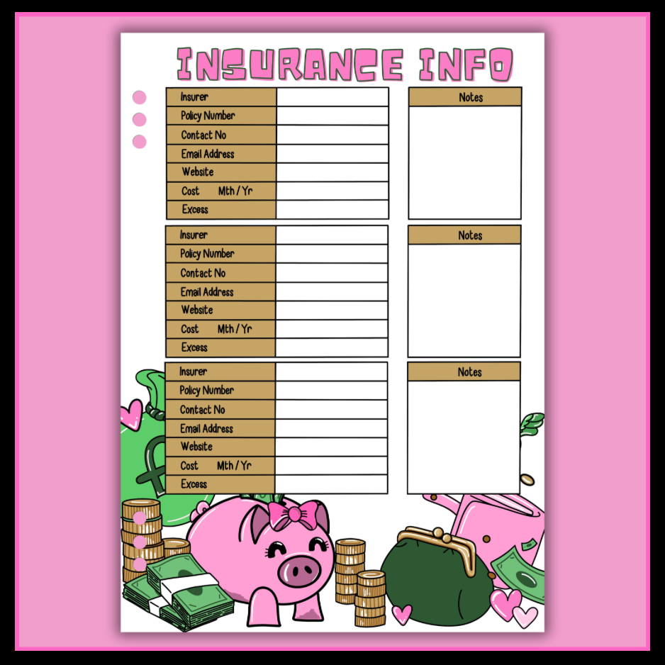 Insurance Info - Single Page