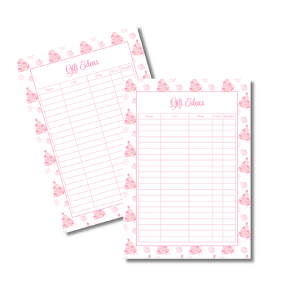 A4 Christmas 2026 Planner Refill Page Inserts - Pink Trees