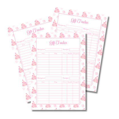 A4 Christmas 2026 Planner Refill Page Inserts - Pink Trees
