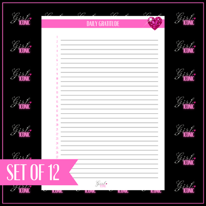 Daily Gratitude - Set of 12 Pages