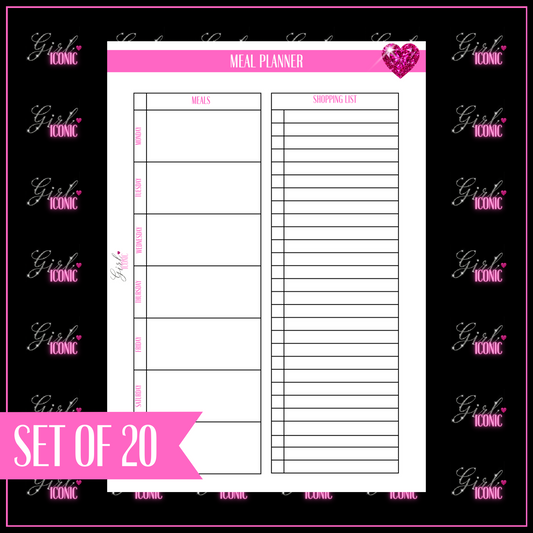 Meal Planner - Set of 20 Pages