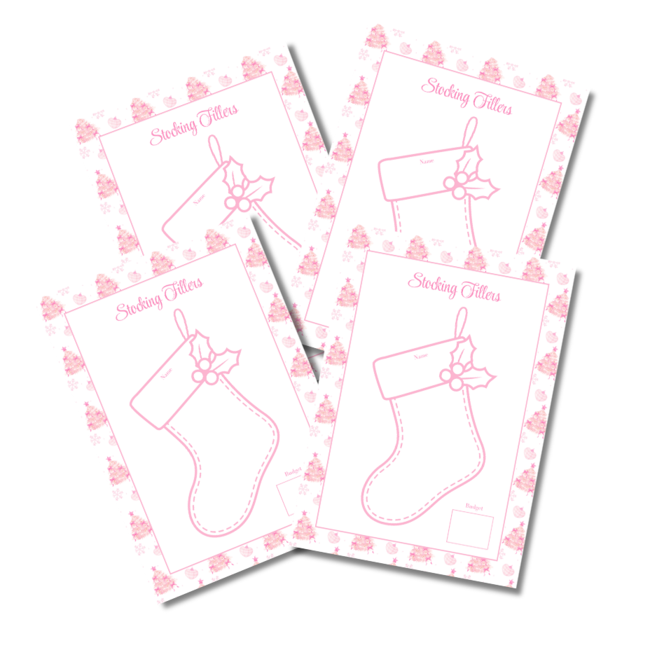 A4 Christmas 2026 Planner Refill Page Inserts - Pink Trees