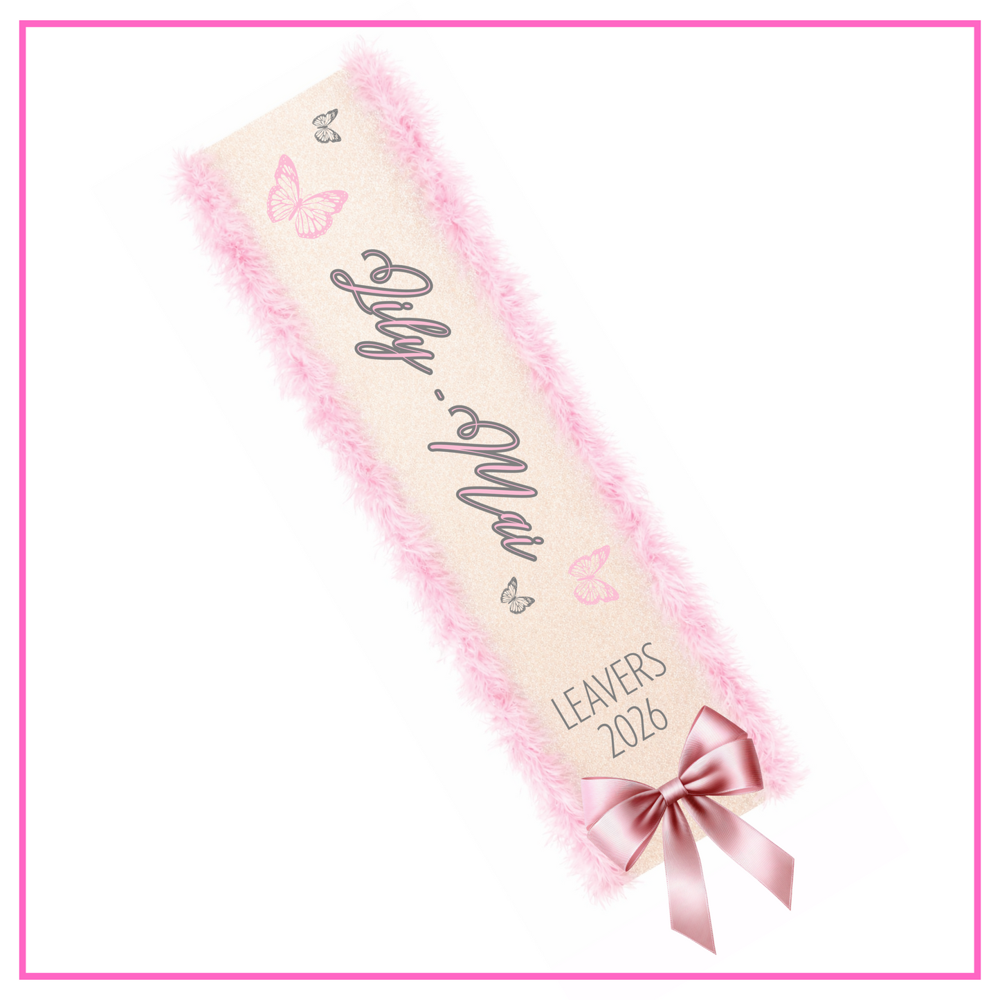 LED Light Up Personalised School Leavers Sash - Beautiful Butterfly