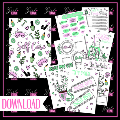Self Care Journal Page Bundle - DIGITAL DOWNLOAD