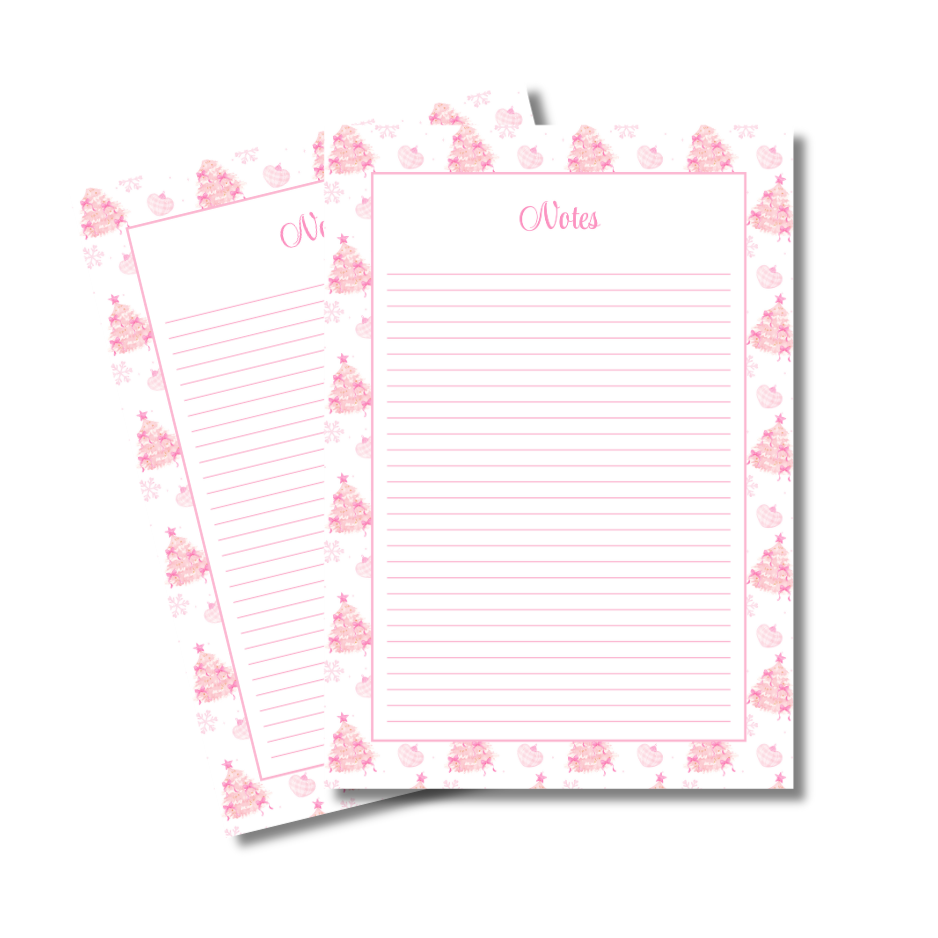 A4 Christmas 2026 Planner Refill Page Inserts - Pink Trees