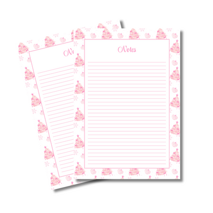 A4 Christmas 2026 Planner Refill Page Inserts - Pink Trees