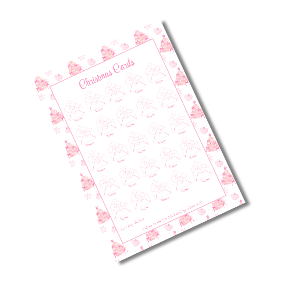 A4 Christmas 2026 Planner Refill Page Inserts - Pink Trees