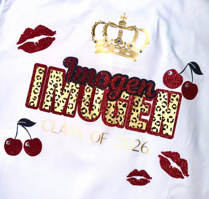 Personalised School Leavers Shirt - Wild Cherry