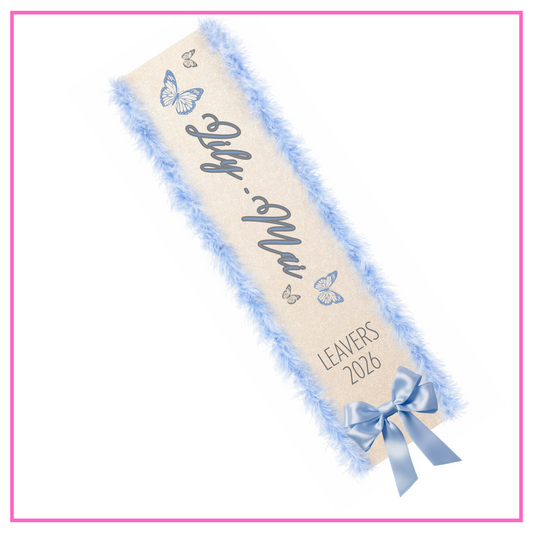 LED Light Up Personalised School Leavers Sash - Beautiful Butterfly