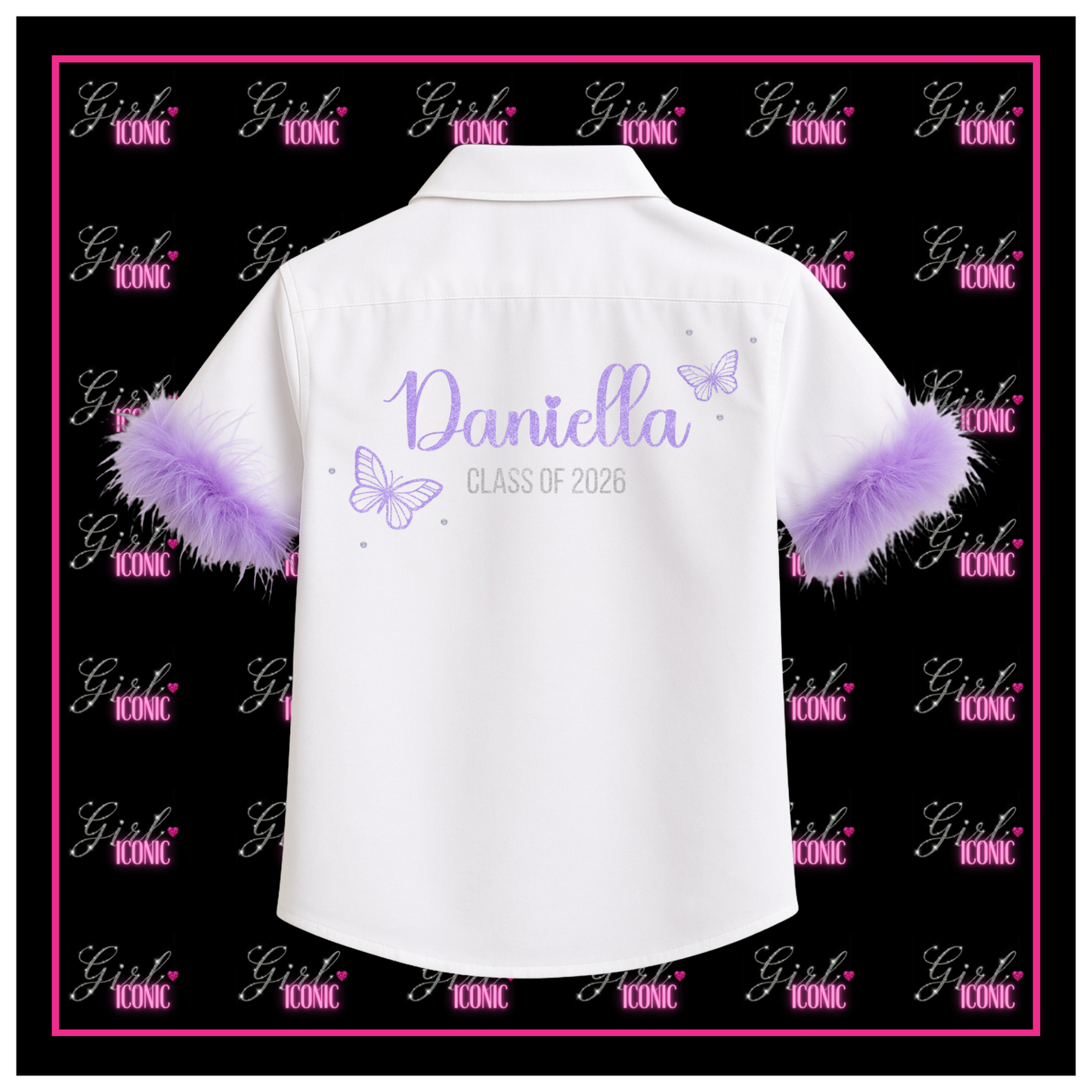 Personalised School Leavers Shirt - Butterfly Bliss