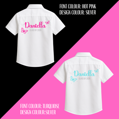 Personalised School Leavers Shirt - Butterfly Bliss