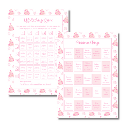 A4 Christmas 2026 Planner Refill Page Inserts - Pink Trees