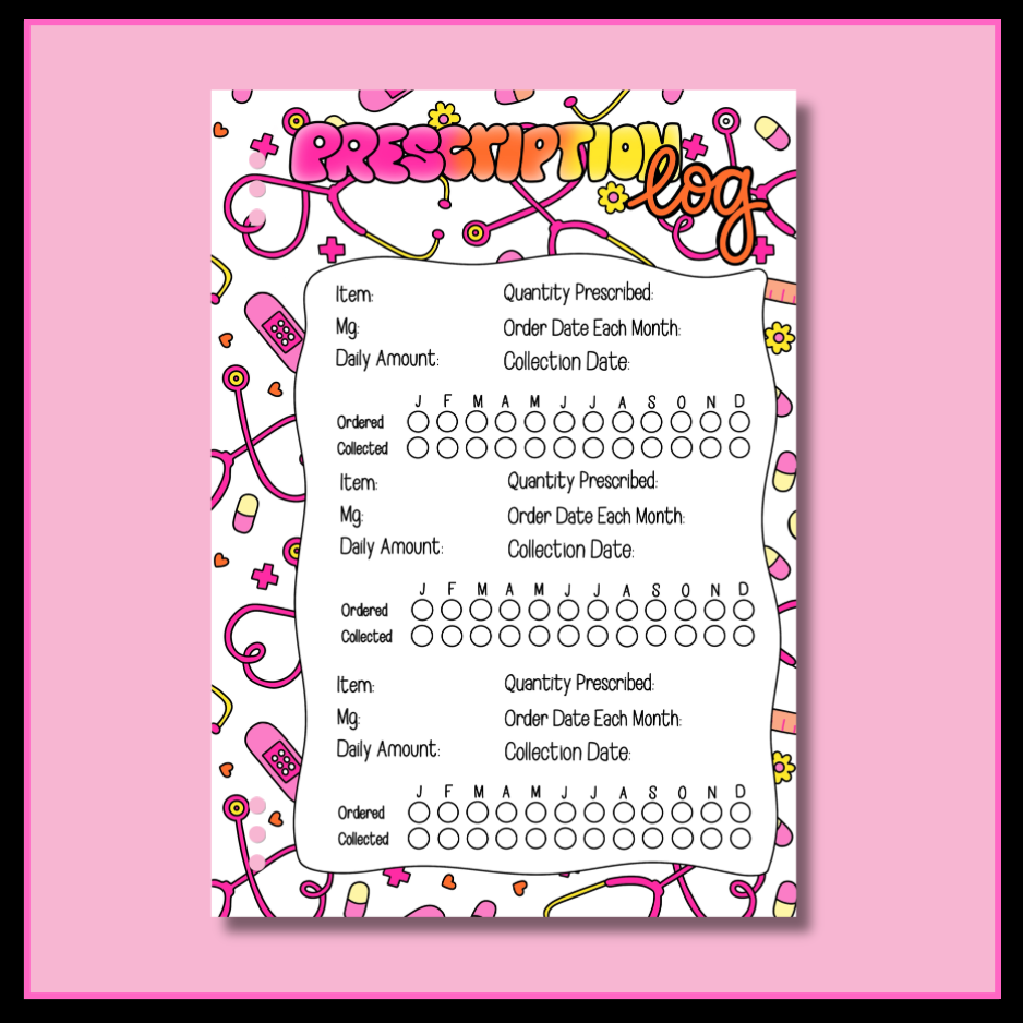 Prescription Log - Single Page