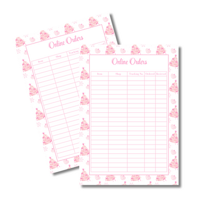 A4 Christmas 2026 Planner Refill Page Inserts - Pink Trees