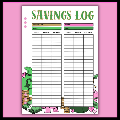 Money & Savings Journal Page Bundle - DIGITAL DOWNLOAD
