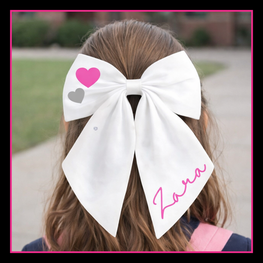 Personalised School Leavers Hair Bow Clip - Queen of Kisses