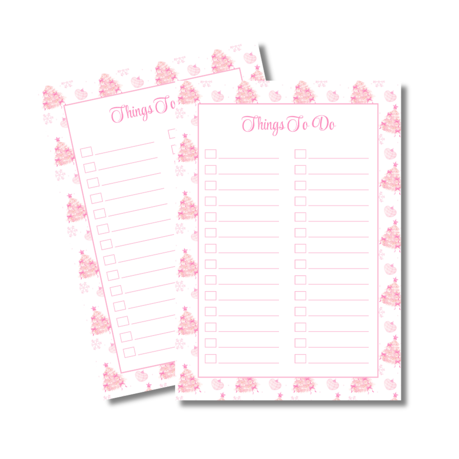 A4 Christmas 2026 Planner Refill Page Inserts - Pink Trees