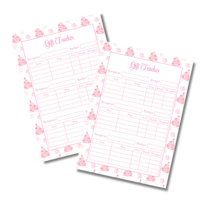 A4 Christmas 2026 Planner Refill Page Inserts - Pink Trees