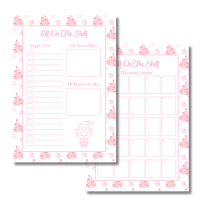 A4 Christmas 2026 Planner Refill Page Inserts - Pink Trees