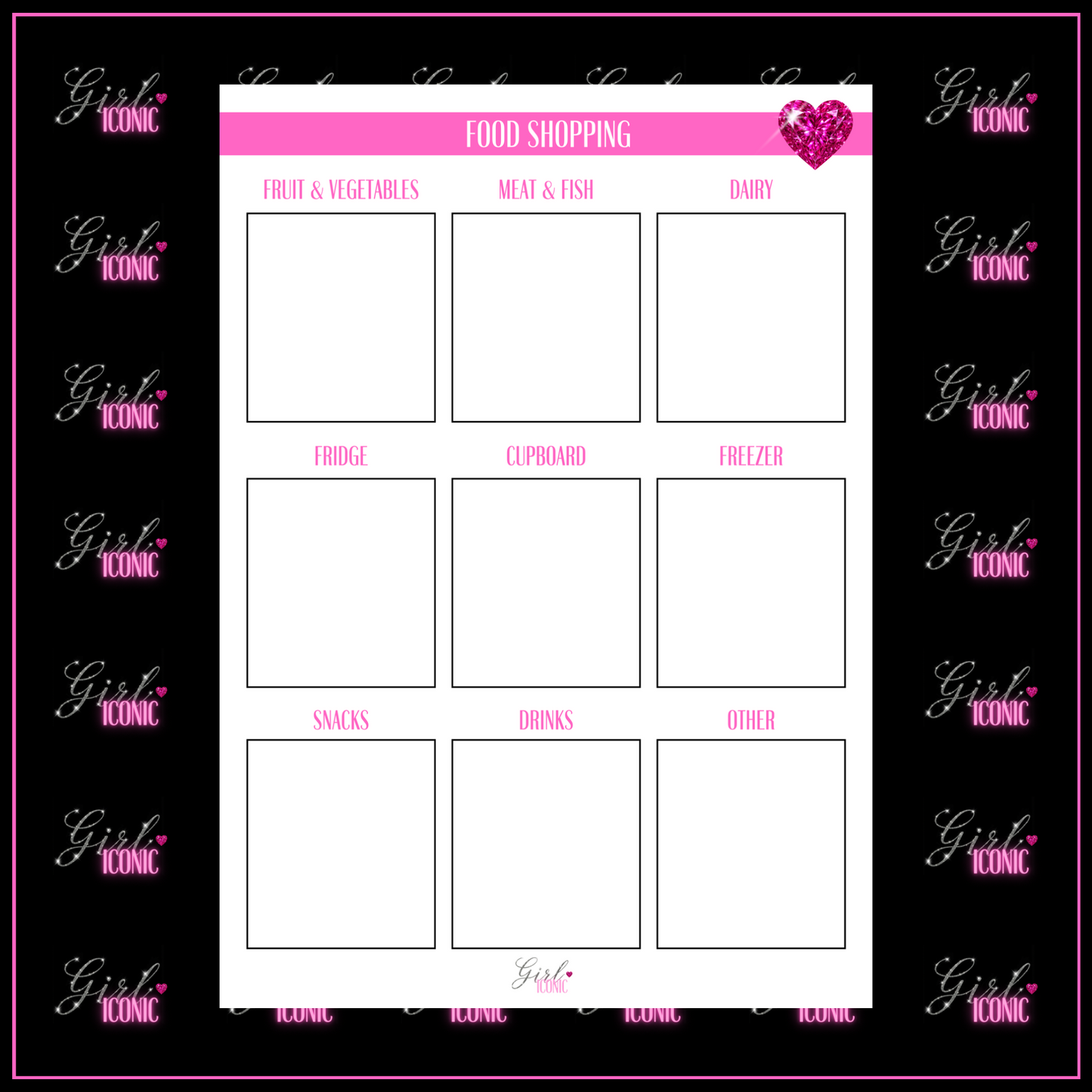 Food Shopping & Meal Planning Notebook