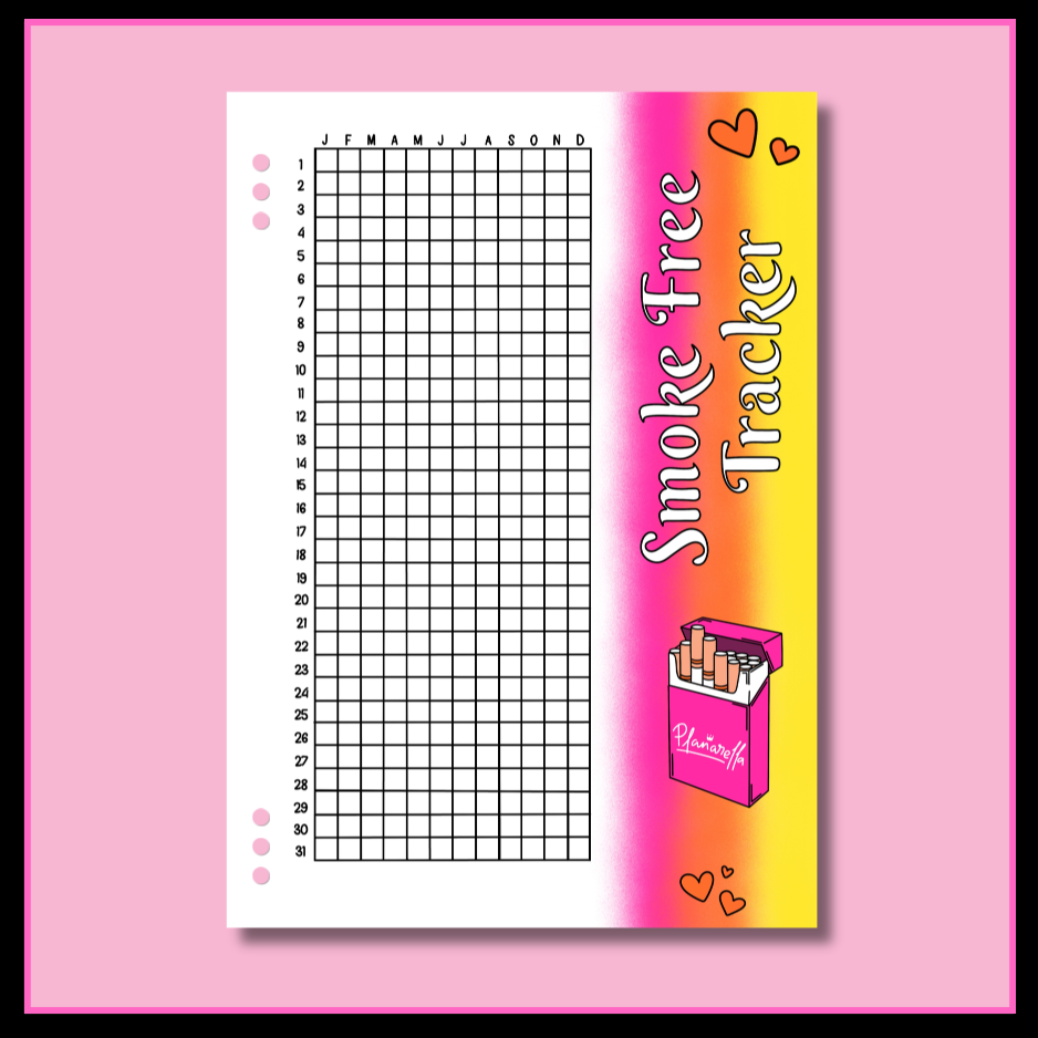 Yearly Smoke Free Tracker - Single Page