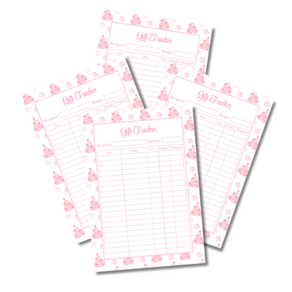 A4 Christmas 2026 Planner Refill Page Inserts - Pink Trees
