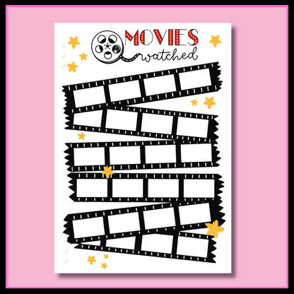 Movies & Tv Journal Page Bundle - DIGITAL DOWNLOAD