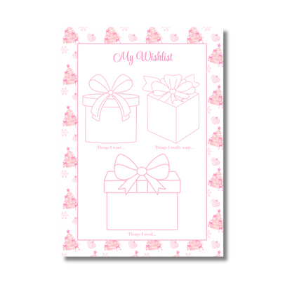 A4 Christmas 2026 Planner Refill Page Inserts - Pink Trees