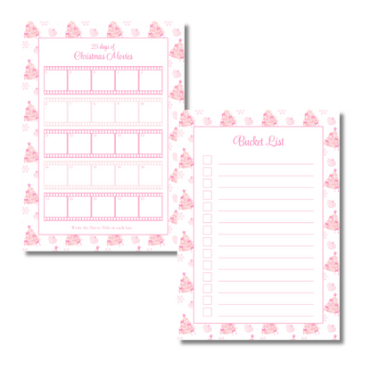 A4 Christmas 2026 Planner Refill Page Inserts - Pink Trees