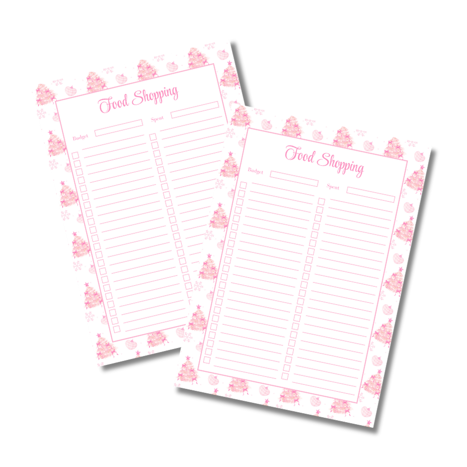 A4 Christmas 2026 Planner Refill Page Inserts - Pink Trees