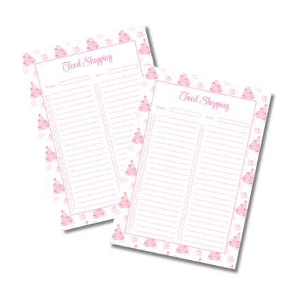 A4 Christmas 2026 Planner Refill Page Inserts - Pink Trees