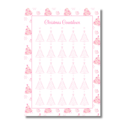 A4 Christmas 2026 Planner Refill Page Inserts - Pink Trees