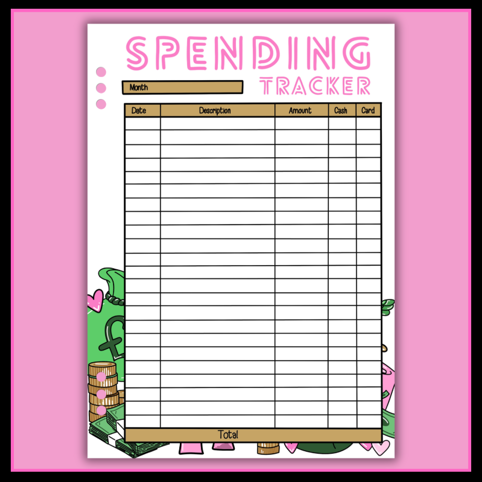 Spending Tracker Bundle - 12 Page Set