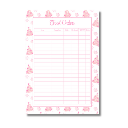 A4 Christmas 2026 Planner Refill Page Inserts - Pink Trees