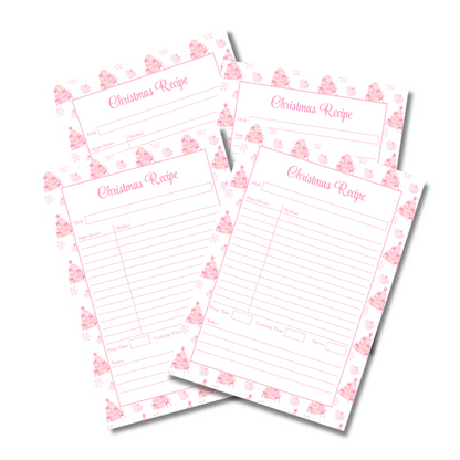 A4 Christmas 2026 Planner Refill Page Inserts - Pink Trees