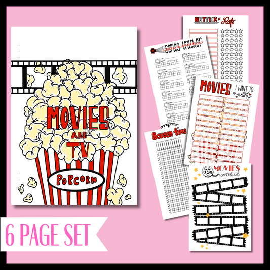 Movies & Tv Journal Page Set - Full Bundle