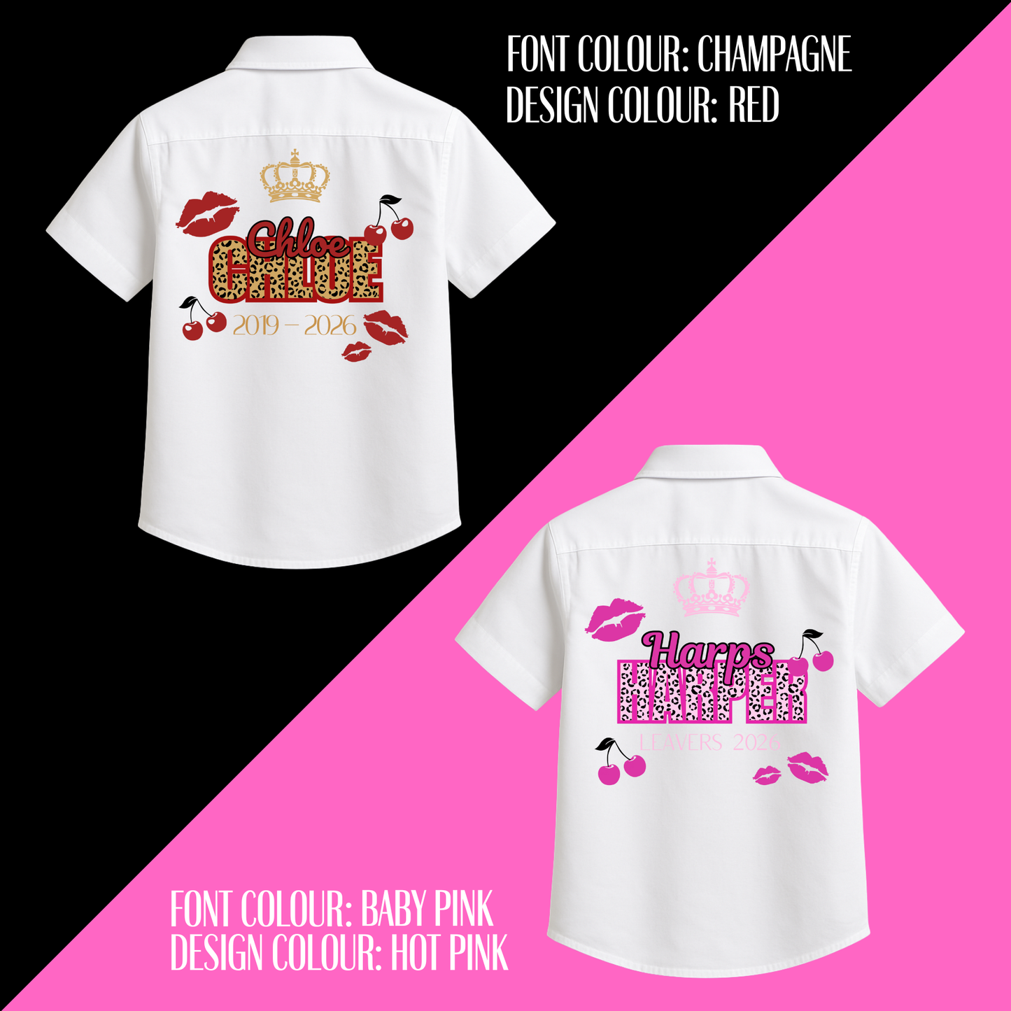Personalised School Leavers Shirt - Wild Cherry