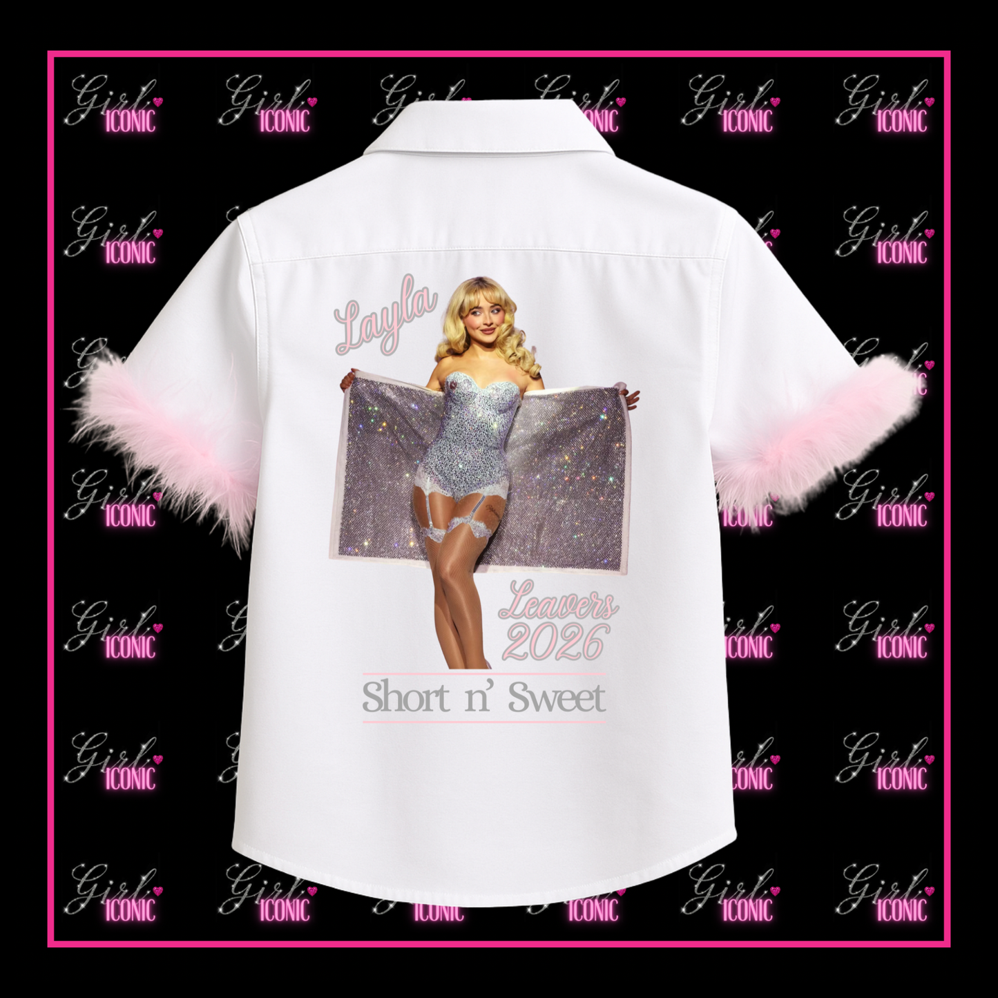 Personalised School Leavers Shirt - Sabrina Towel Reveal