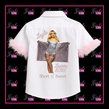 Personalised School Leavers Shirt - Sabrina Towel Reveal