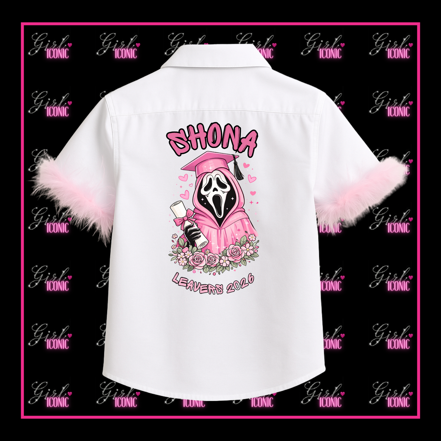 Personlised School Leavers Shirt - Graduation Ghost Face