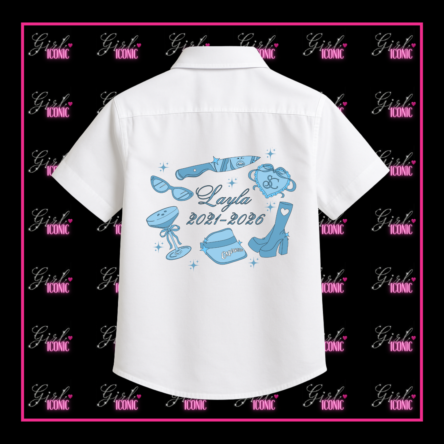 Personalised School Leavers Shirt - Cartoon Sabrina