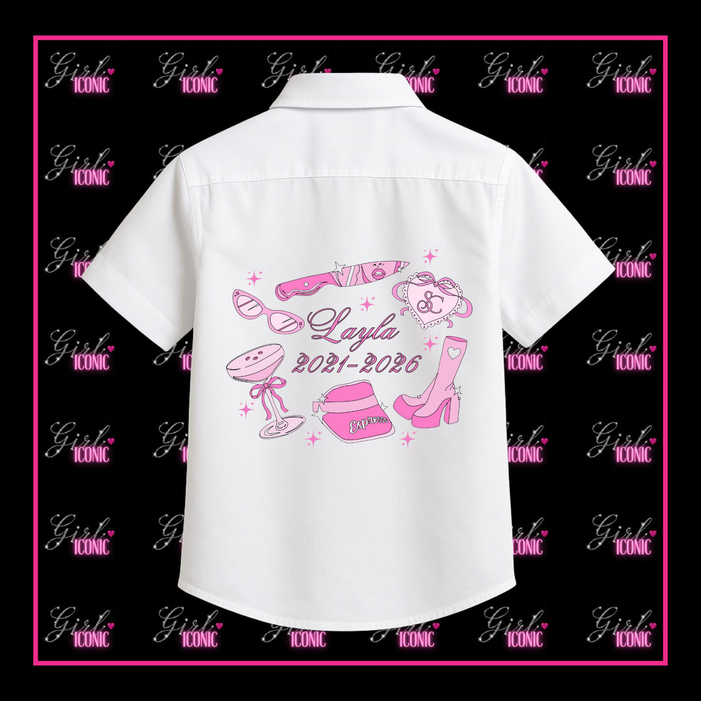 Personalised School Leavers Shirt - Cartoon Sabrina