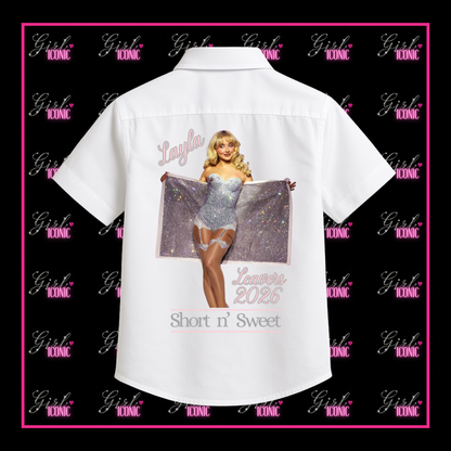 Personalised School Leavers Shirt - Sabrina Towel Reveal